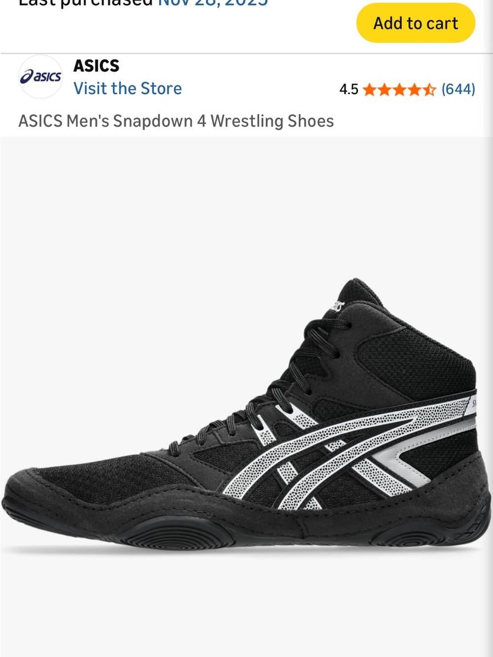 Asics Black & White Men's Snapdown 4 Shoe Box Sticker